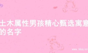 为土木属性男孩精心甄选寓意佳的名字