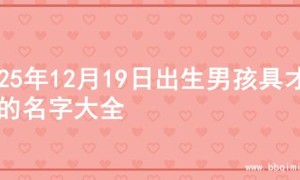 2025年12月19日出生男孩具才华的名字大全