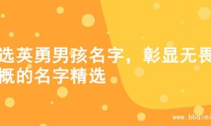 精选英勇男孩名字，彰显无畏气概的名字精选