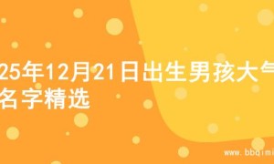 2025年12月21日出生男孩大气的名字精选