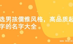精选男孩儒雅风格，高品质起名字的名字大全