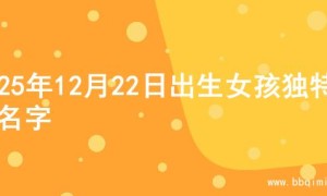 2025年12月22日出生女孩独特的名字