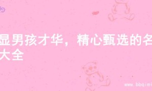 彰显男孩才华，精心甄选的名字大全