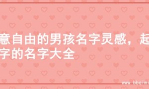 寓意自由的男孩名字灵感，起名字的名字大全