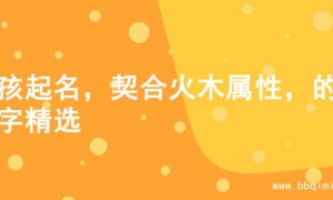女孩起名，契合火木属性，的名字精选