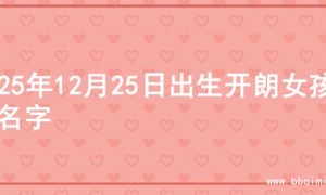 2025年12月25日出生开朗女孩的名字
