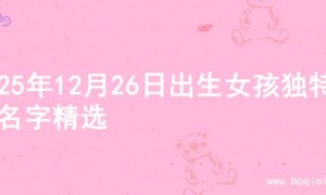 2025年12月26日出生女孩独特的名字精选