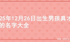 2025年12月26日出生男孩具才华的名字大全
