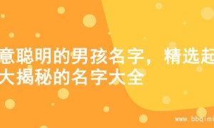 寓意聪明的男孩名字，精选起法大揭秘的名字大全