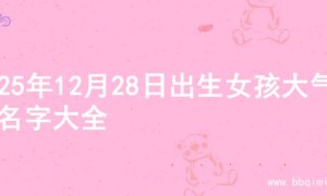 2025年12月28日出生女孩大气的名字大全