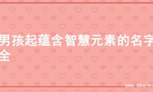 为男孩起蕴含智慧元素的名字大全
