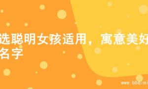 精选聪明女孩适用，寓意美好的名字