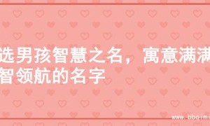 精选男孩智慧之名，寓意满满启智领航的名字