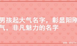 为男孩起大气名字，彰显阳刚之气，非凡魅力的名字