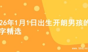 2026年1月1日出生开朗男孩的名字精选
