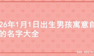 2026年1月1日出生男孩寓意自由的名字大全