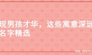 展现男孩才华，这些寓意深远的名字精选
