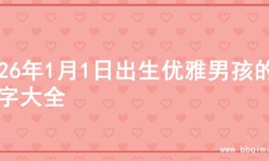 2026年1月1日出生优雅男孩的名字大全