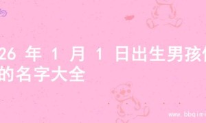 2026 年 1 月 1 日出生男孩儒雅的名字大全