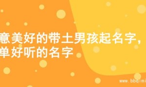 寓意美好的带土男孩起名字，简单好听的名字