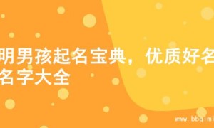 聪明男孩起名宝典，优质好名的名字大全
