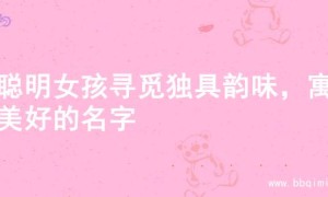 为聪明女孩寻觅独具韵味，寓意美好的名字