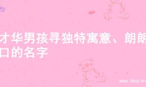 为才华男孩寻独特寓意、朗朗上口的名字