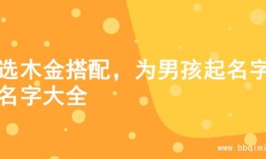 精选木金搭配，为男孩起名字的名字大全