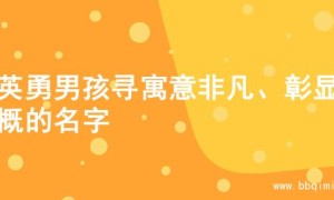 为英勇男孩寻寓意非凡、彰显气概的名字