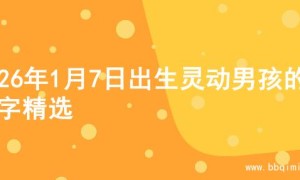2026年1月7日出生灵动男孩的名字精选