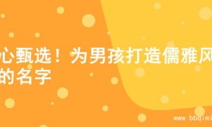 精心甄选！为男孩打造儒雅风范的名字