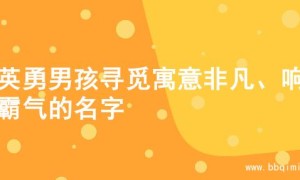 为英勇男孩寻觅寓意非凡、响亮霸气的名字