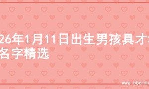 2026年1月11日出生男孩具才华的名字精选