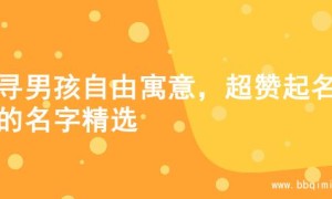 探寻男孩自由寓意，超赞起名字的名字精选