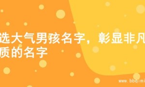 精选大气男孩名字，彰显非凡气质的名字