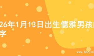 2026年1月13日出生儒雅男孩的名字