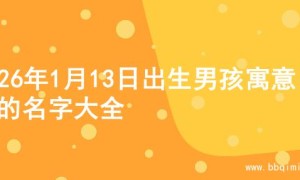 2026年1月13日出生男孩寓意自由的名字大全