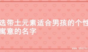 精选带土元素适合男孩的个性好寓意的名字
